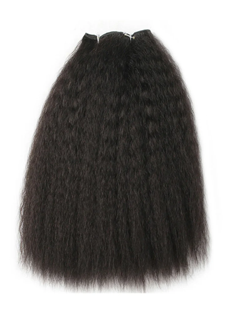 CurlyMe 10A Grade Bundles Human Hair Quick Weave With a Frontal Natural Black - Image 8