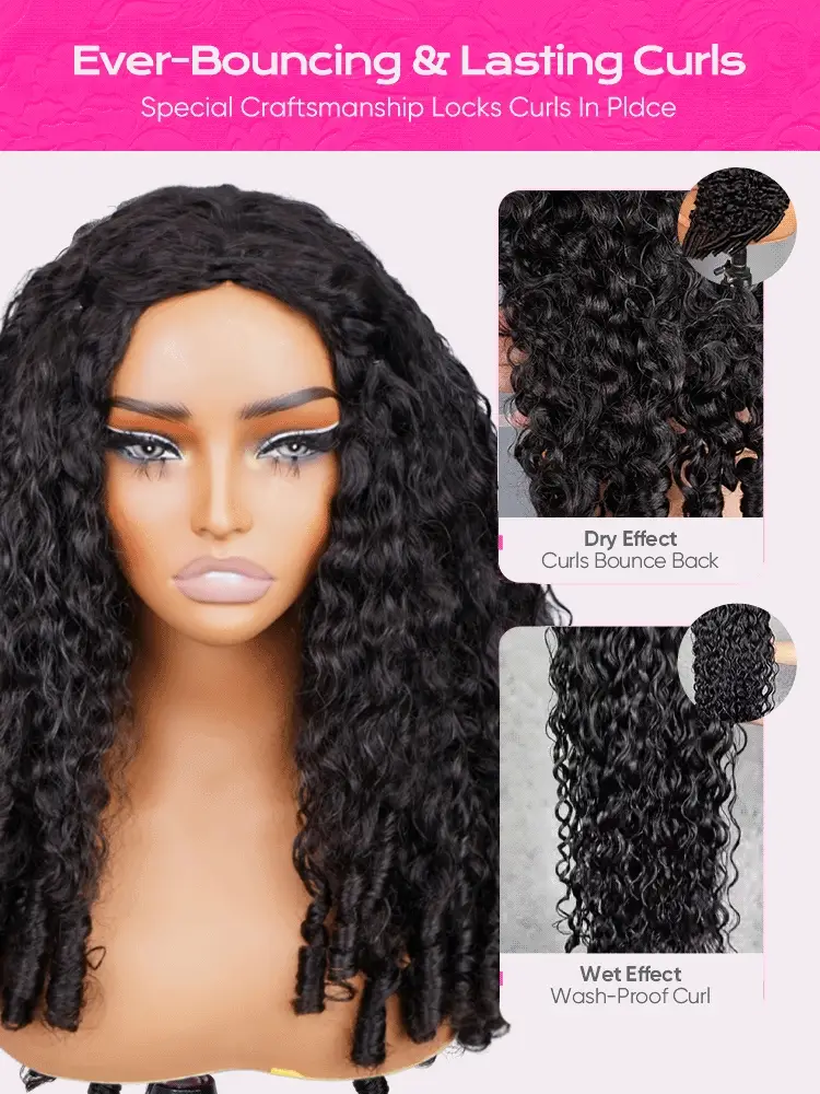 CurlyMe 3 In 1 Half Wig Burmese Curly Glueless Install Half Wig With Adjustable String Beginner Friendly - Image 6