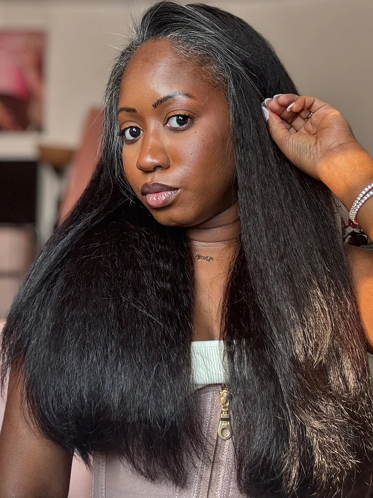 CurlyMe 3 In 1 Half Wig Kinky Straight Glueless Install Half Wig With Draw-string Beginner Friendly - Image 4