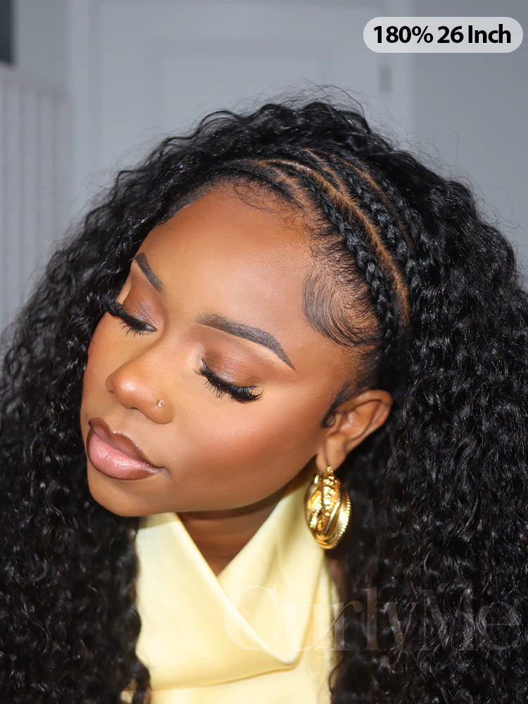 CurlyMe 3 In 1 Half Wig Water Wave Glueless Install Half Wig With Adjustable String Beginner Friendly - Image 4
