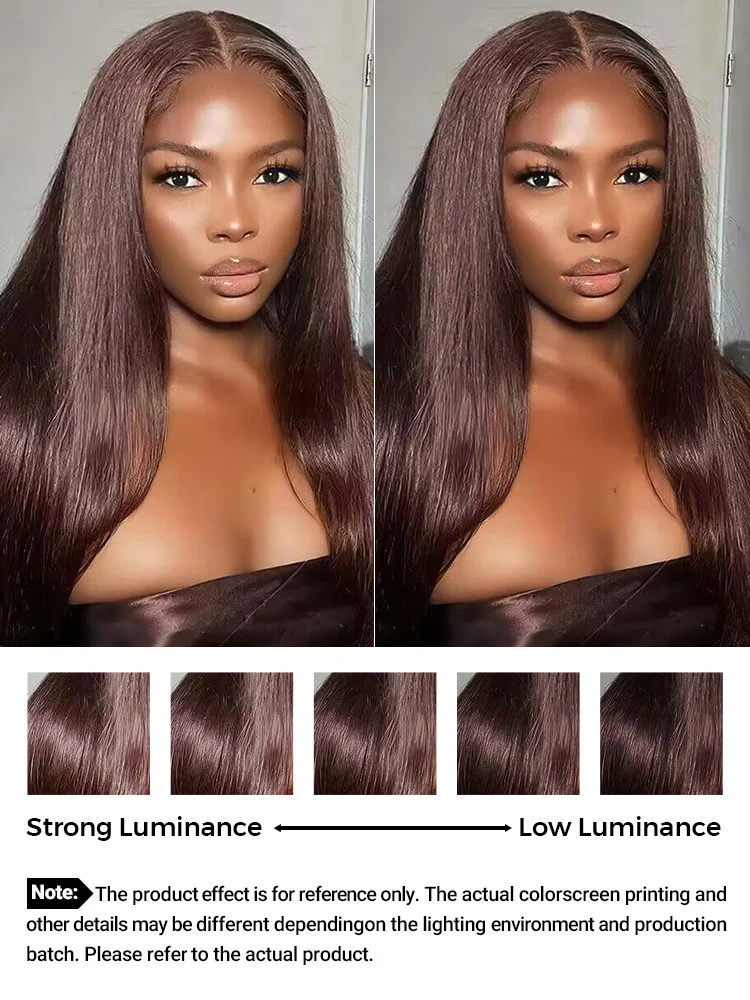 CurlyMe Mocha Mousse Color Pre Cut Glueless Lace Straight Wear Go Wig - Image 8