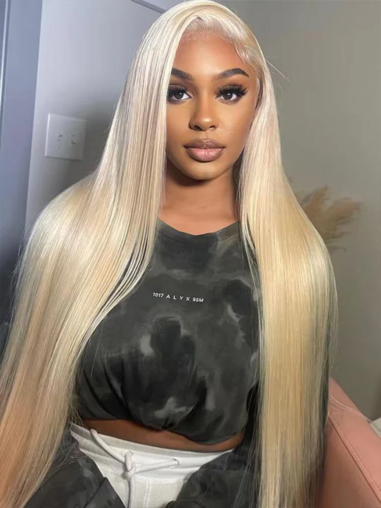 CurlyMe 613 Blonde Lace Front Wigs Straight Human Hair Wigs 13x4 Skin Melt Lace - Image 4