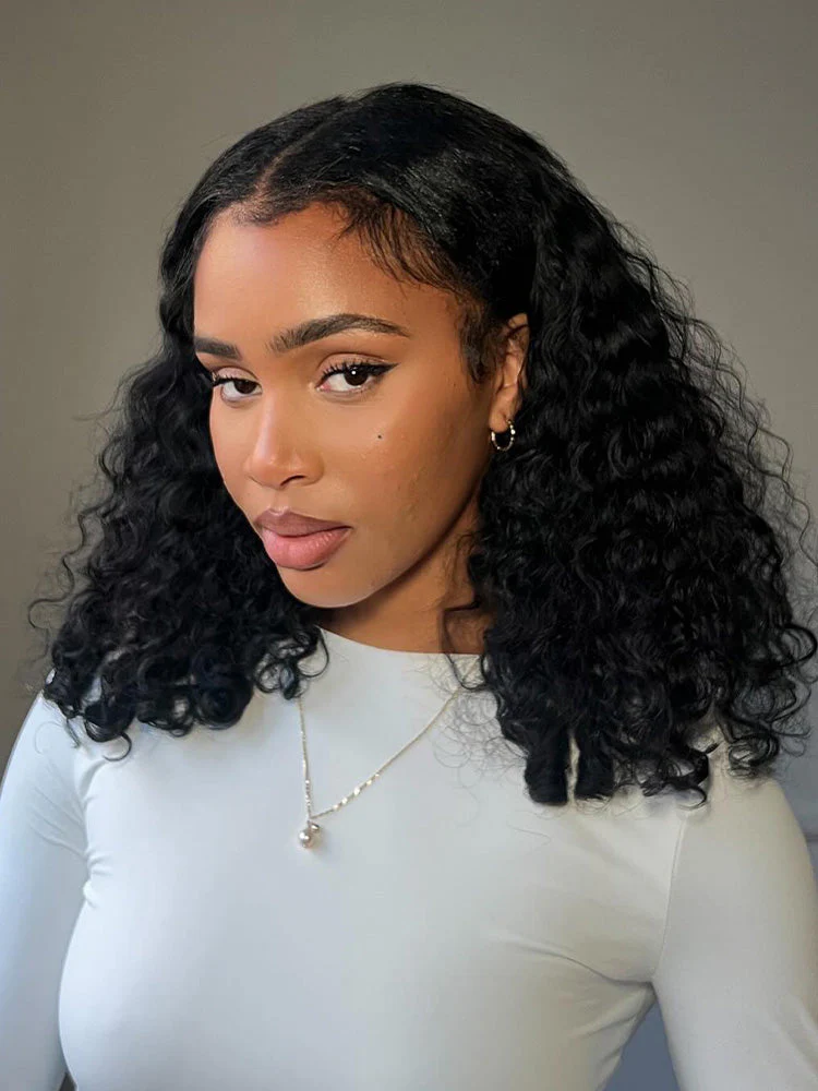CurlyMe Pre-bleached Wear Go Glueless Wig 7x5 Pre-cut HD Lace Burmese Curly Human Hair - Image 5