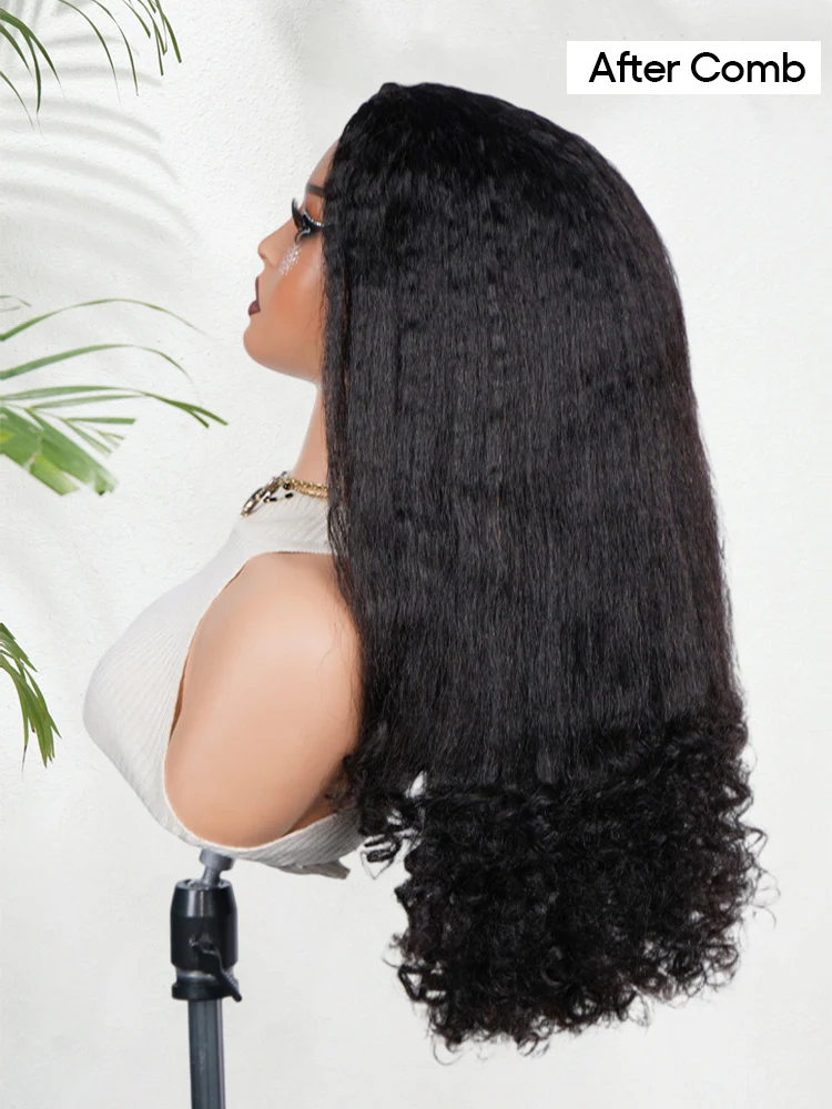 CurlyMe 3 In 1 Half Wig Kinky Straight Glueless Install Half Wig With Spiral Curly Ends - Image 7