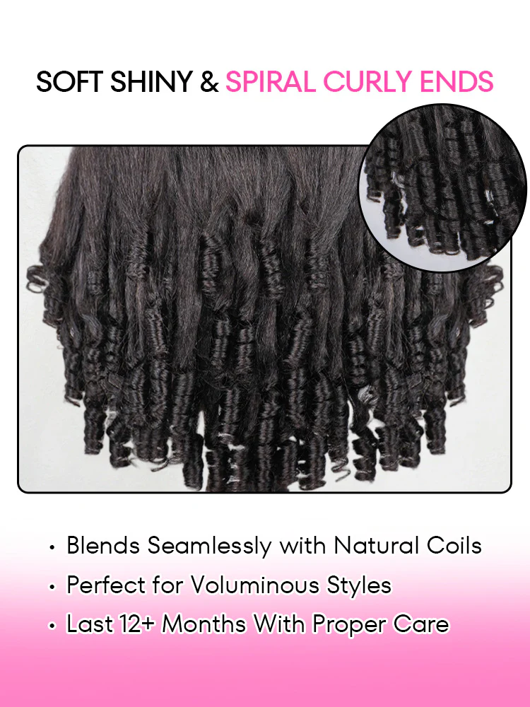 CurlyMe 3 In 1 Half Wig Kinky Straight Glueless Install Half Wig With Spiral Curly Ends - Image 8