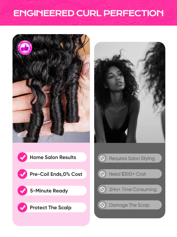 CurlyMe 3 In 1 Half Wig Burmese Curly Glueless Install Half Wig With Adjustable String Beginner Friendly - Image 9