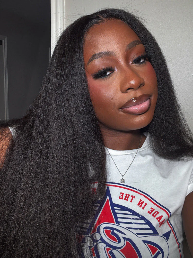 CurlyMe 3 In 1 Half Wig Kinky Straight Glueless Install Half Wig With Draw-string Beginner Friendly - Image 10