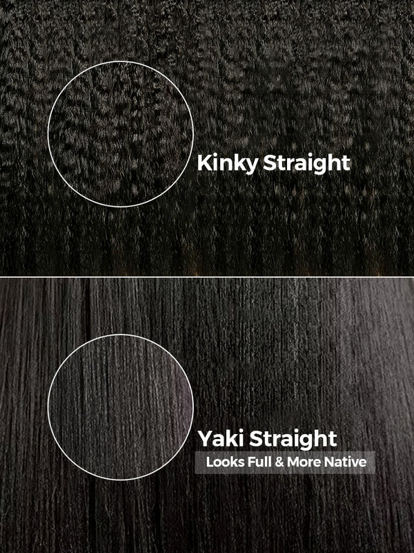 CurlyMe 360 Fit Wig Pre-Bleached Kinky Straight Human Hair Pre-Cut 360 Lace Wear Go Glueless Wig Pre-Plucked - Image 10