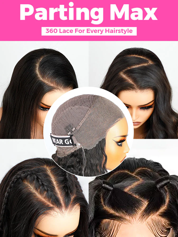 CurlyMe 360 Fit Wig Pre-Bleached Kinky Straight Human Hair Pre-Cut 360 Lace Wear Go Glueless Wig Pre-Plucked - Image 9