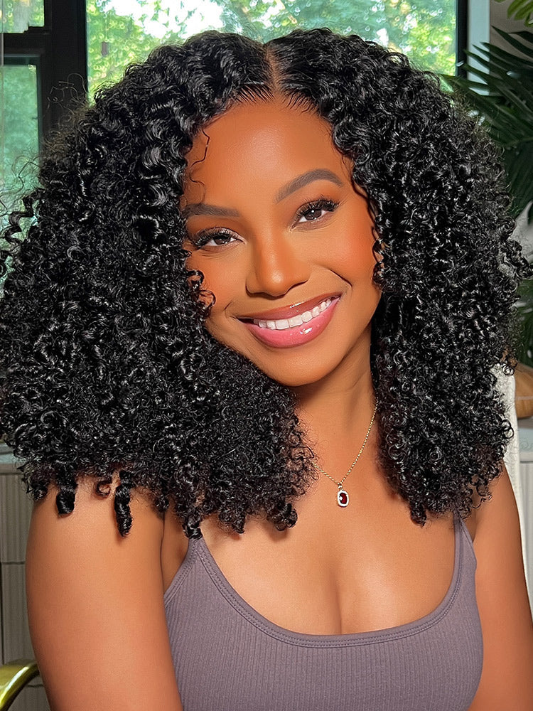 CurlyMe Pre-bleached Afro Kinky Curly Wear Go Glueless Pre-cut HD Lace Wig Pre-plucked - Image 7