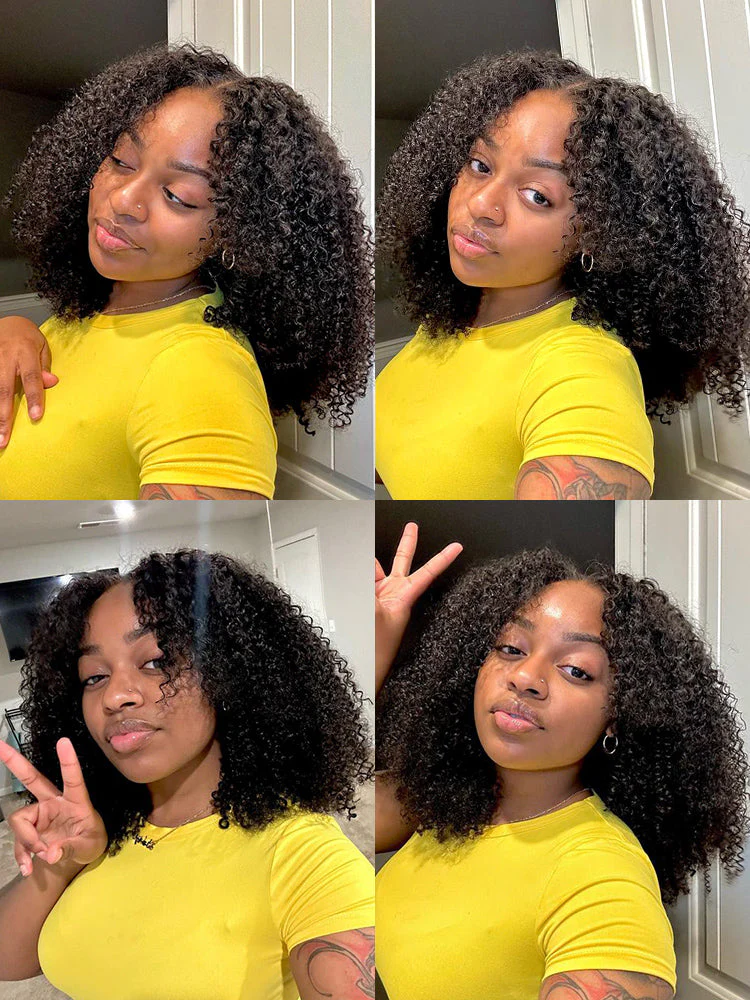 CurlyMe Pre-bleached Afro Kinky Curly Wear Go Glueless Pre-cut HD Lace Wig Pre-plucked - Image 8