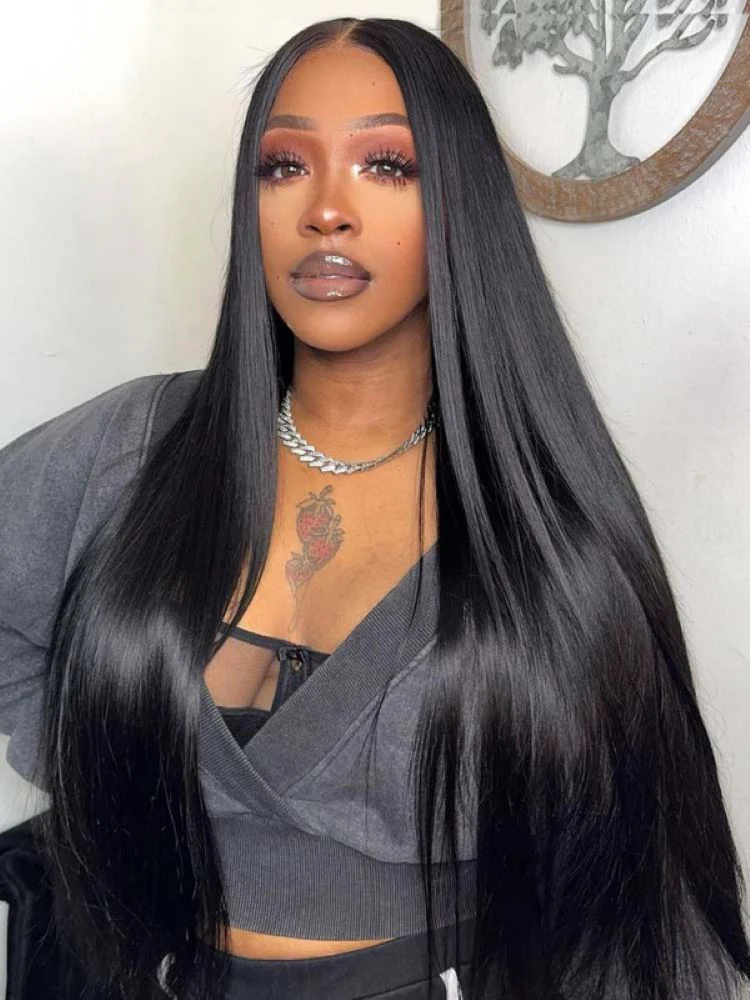CurlyMe Pre-bleached Straight Hair Wear Go Glueless Wig 7x5 Pre-cut HD Lace Pre-plucked - Image 4