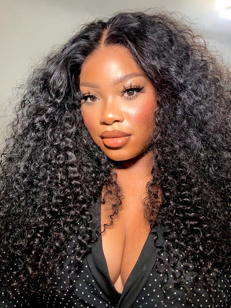 CurlyMe Pre-bleached Knots Wear Go Glueless Wig Pre-cut HD Lace Water Wave Human Hair - Image 4