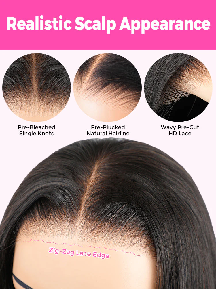 CurlyMe Pre-bleached Knots Wear Go Glueless Wig Pre-cut HD Lace Water Wave Human Hair - Image 5