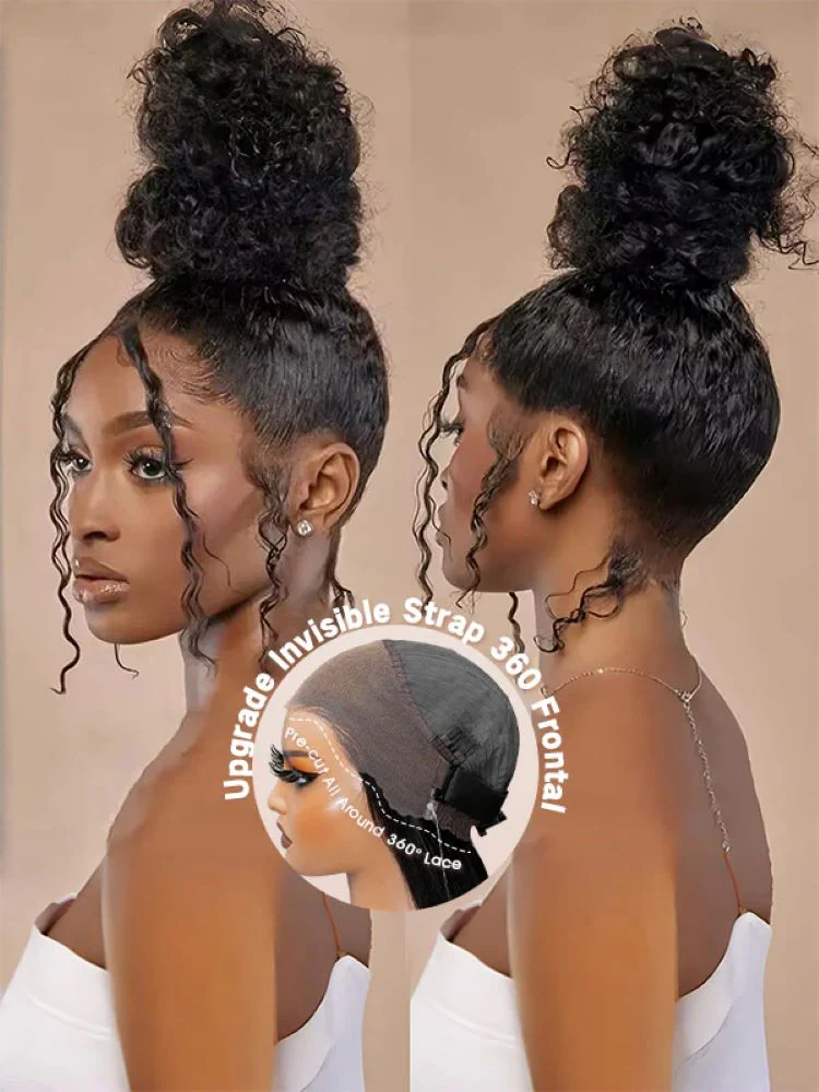 CurlyMe 360 Lace Fit Wig Pre-Bleached Water Wave Human Hair Wear Go Glueless Wig Pre-Plucked - Image 4