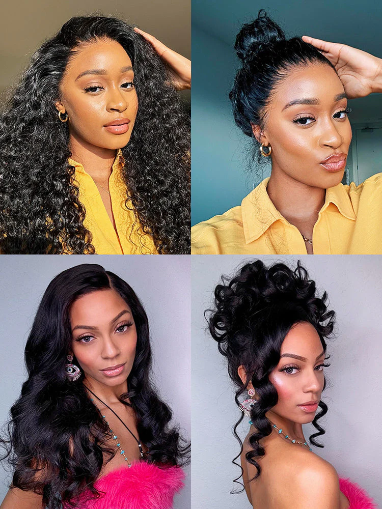 CurlyMe 360 Lace Fit Wig Pre-Bleached Water Wave Human Hair Wear Go Glueless Wig Pre-Plucked - Image 9