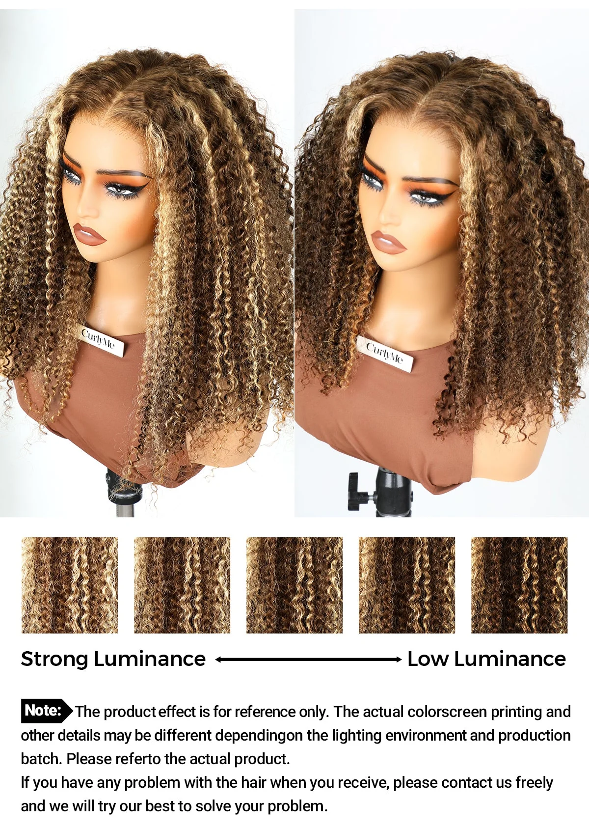 CurlyMe Wear Go Glueless Highlights Ombre Hair Pre-cut Lace Kinky Curly Wig - Image 10