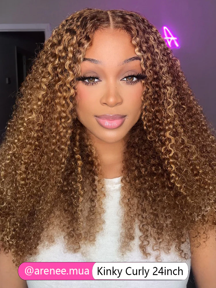 CurlyMe Wear Go Glueless Highlights Ombre Hair Pre-cut Lace Kinky Curly Wig - Image 3