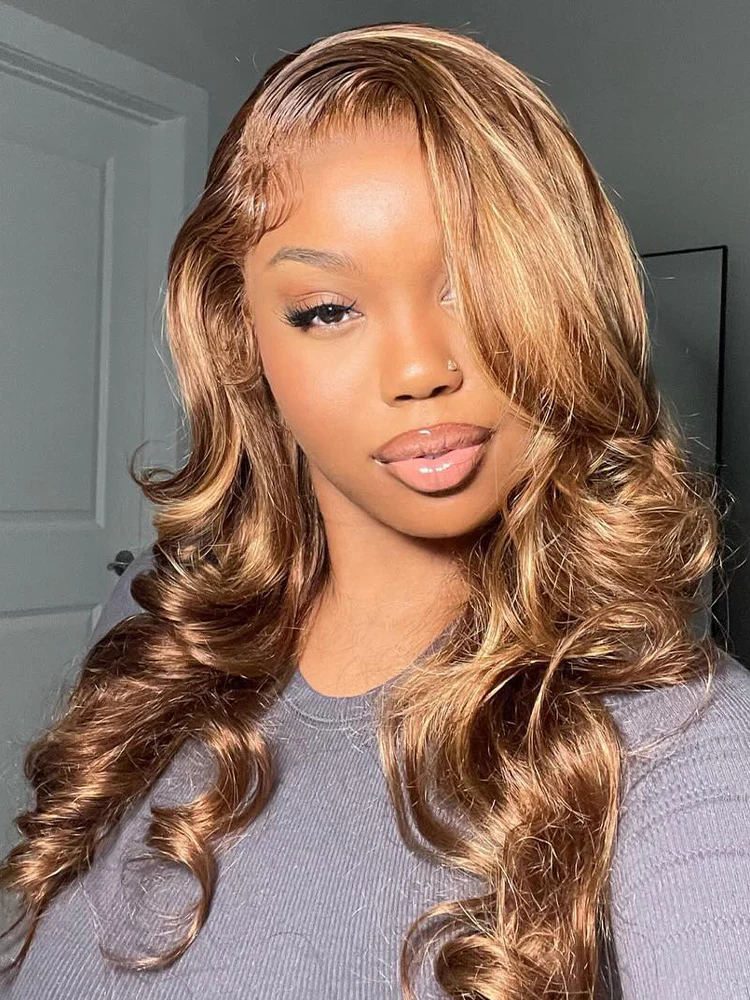 CurlyMe 360 Lace Wear Go Highlight Ombre Body Wave Hair Glueless Wigs Pre-Plucked Lace Front Wig - Image 4