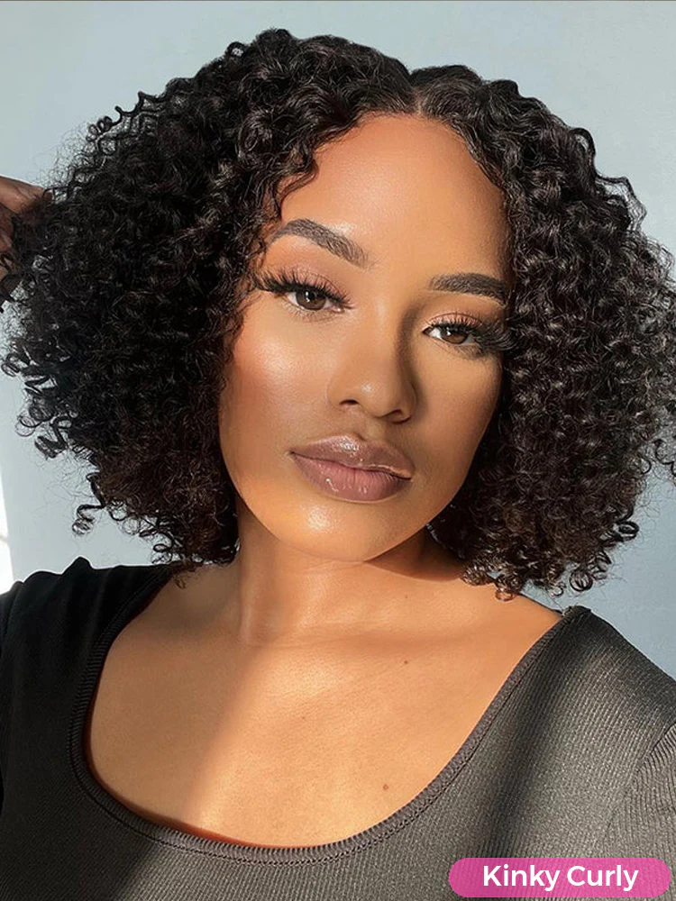 CurlyMe 7x5 HD Lace Glueless Bob Wigs Wear Go Pre Cut Lace Human Hair Wigs - Image 4