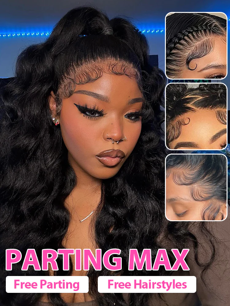 CurlyMe Pre-bleached Body Wave Hair 13x4 Swiss HD Lace/Transparent Lace Front Wigs Pre Plucked - Image 3