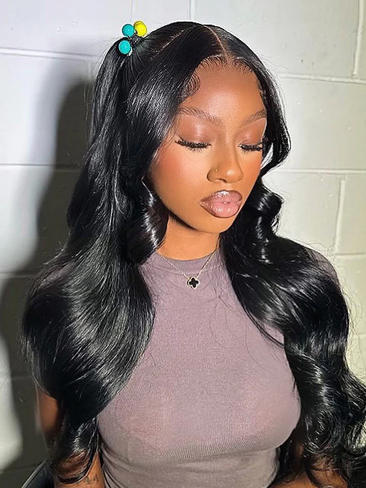 CurlyMe Pre-bleached Body Wave Hair 13x4 Swiss HD Lace/Transparent Lace Front Wigs Pre Plucked - Image 6