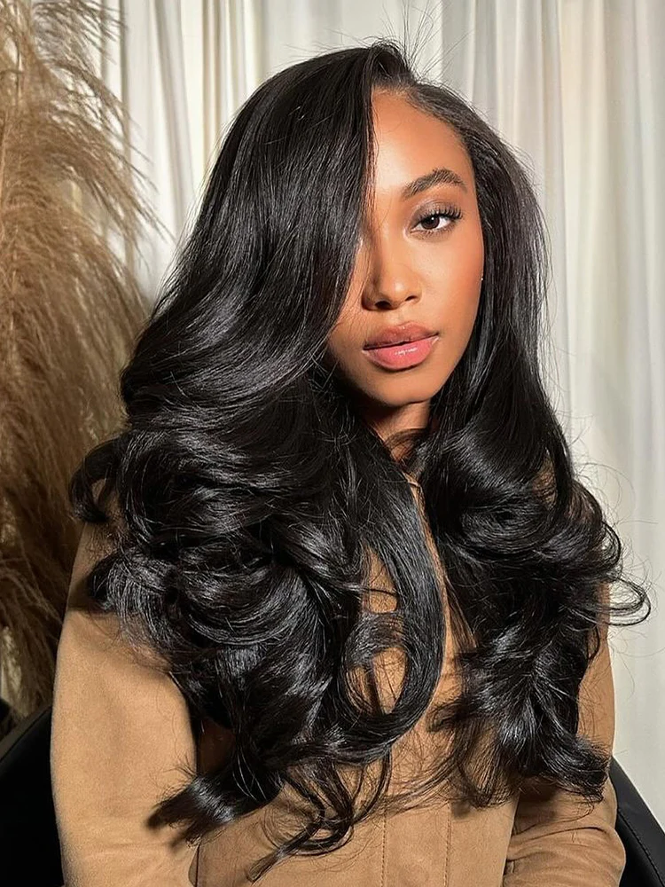 CurlyMe Pre-bleached Body Wave Hair 13x4 Swiss HD Lace/Transparent Lace Front Wigs Pre Plucked - Image 8