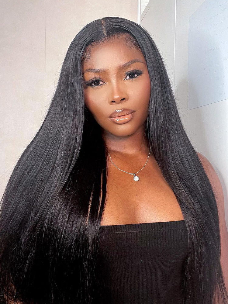 CurlyMe Pre-bleached 13x4 Swiss HD Lace/Transparent Lace Wigs Straight Long Hair Lace Front Wigs - Image 10