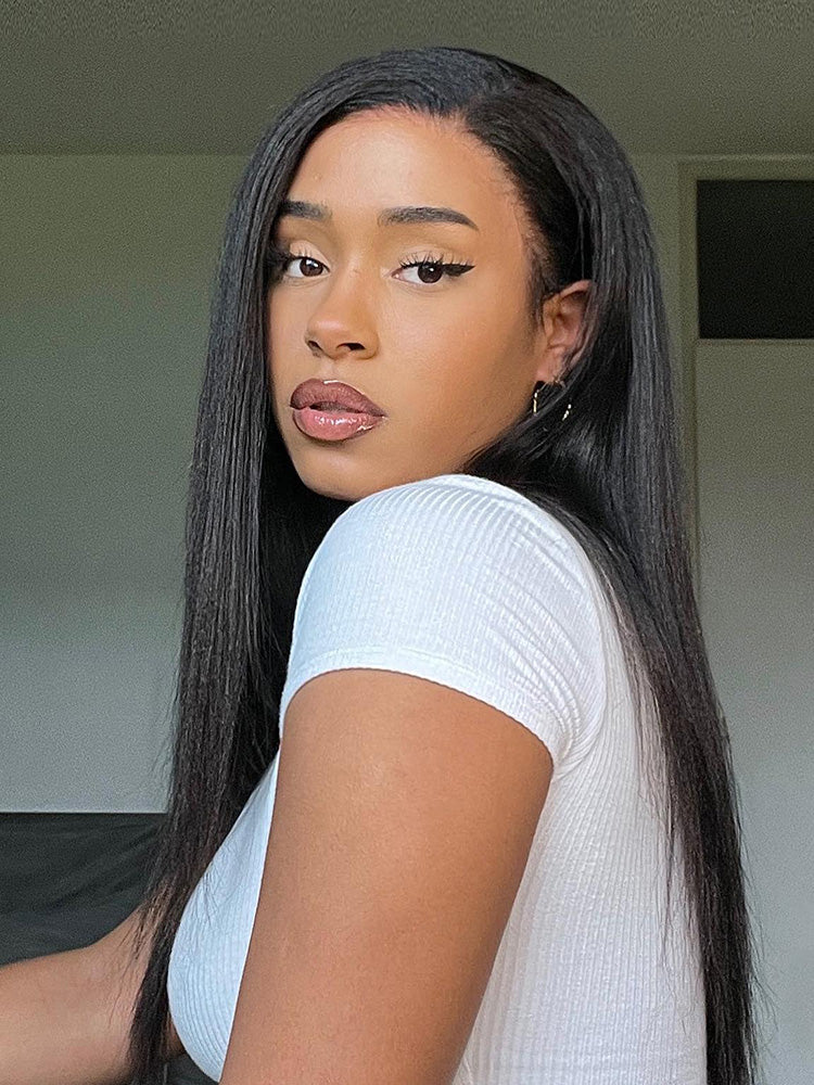 CurlyMe Pre-bleached 13x4 Swiss HD Lace/Transparent Lace Wigs Straight Long Hair Lace Front Wigs - Image 7