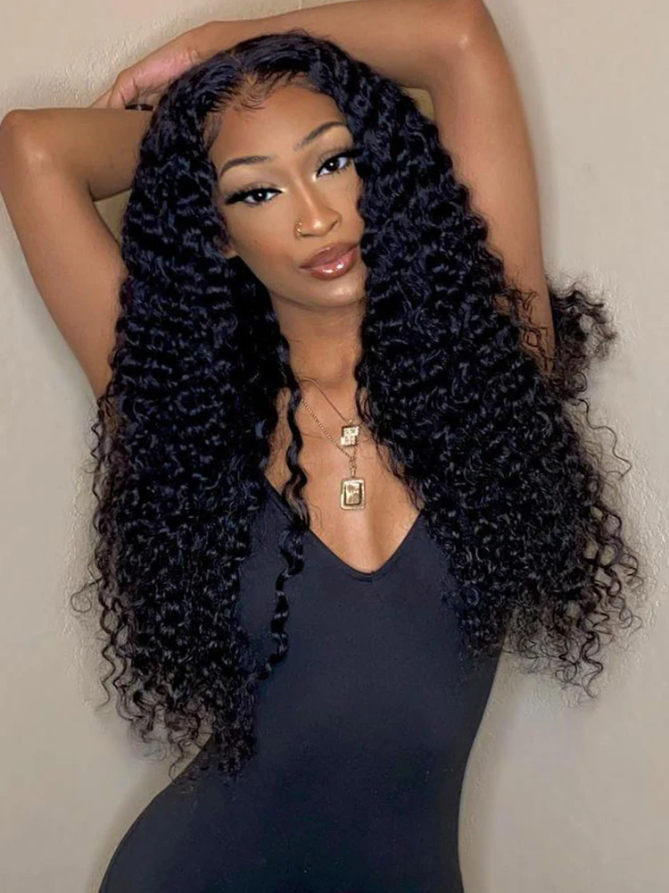 CurlyMe Virgin Human Hair Pre-bleached Kinky Curly 13x4 Swiss HD Lace Wigs Pre Plucked - Image 3