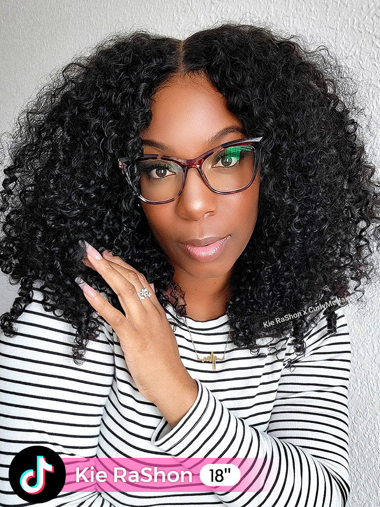 CurlyMe Pre-cut 9x6 Lace M-cap Wear Go Glueless Mini Knots Kinky Curly Hair HD Lace Front Wig Pre-plucked - Image 7