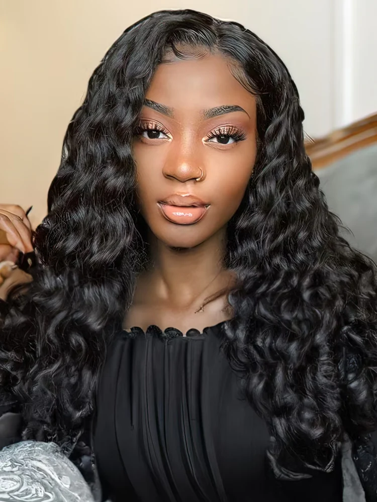 CurlyMe Pre-cut 9x6 Lace M-cap Wear Go Glueless Mini Knots Loose Deep Hair HD Lace Front Wig Pre-plucked - Image 7
