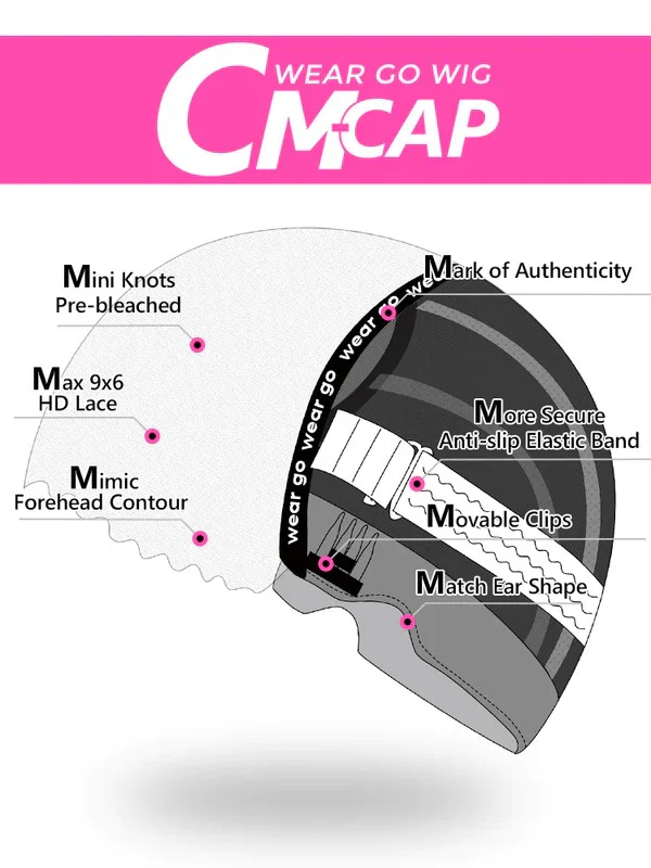 CurlyMe 9x6 HD Lace M-cap Wear Go Glueless Mini Knots Ocean Wave Hair Pre-cut Lace Front Wig Pre-plucked - Image 4