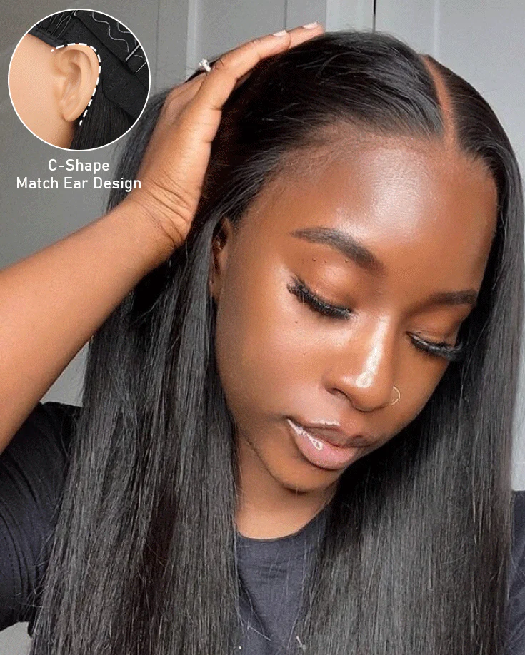 CurlyMe 9x6 HD Lace M-cap Wear Go Glueless Mini Knots Straight Hair Pre-cut Lace Front Wig Pre-plucked - Image 4