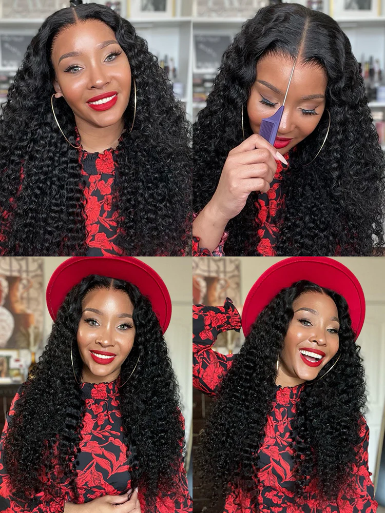 CurlyMe Pre-cut 9x6 Lace M-cap Wear Go Glueless Mini Knots Water Wave Hair HD Lace Front Wig Pre-plucked - Image 3