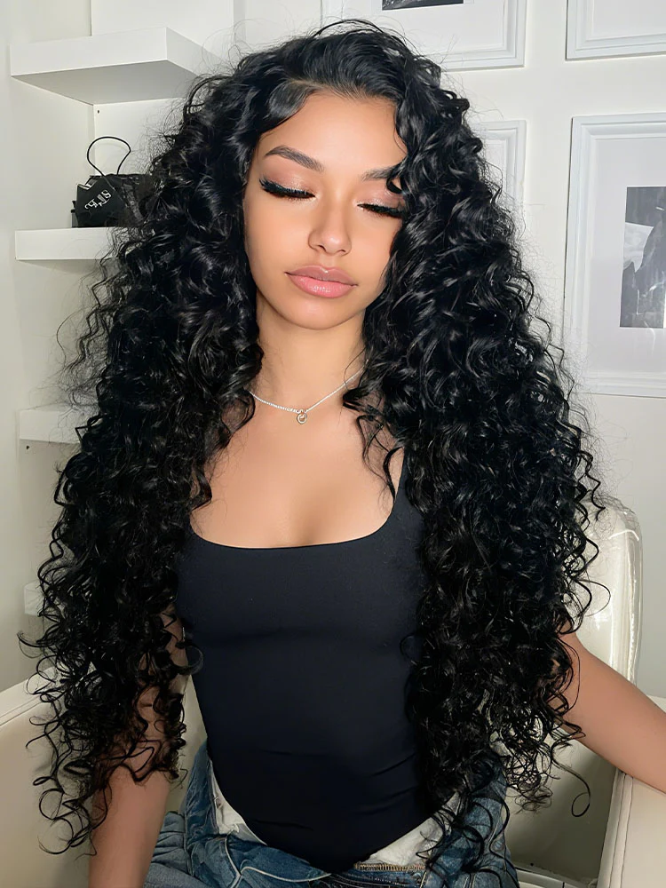 CurlyMe Pre-bleached Deep Wave Wear Go Glueless Wig Pre-cut HD Lace Wig Pre-plucked - Image 3