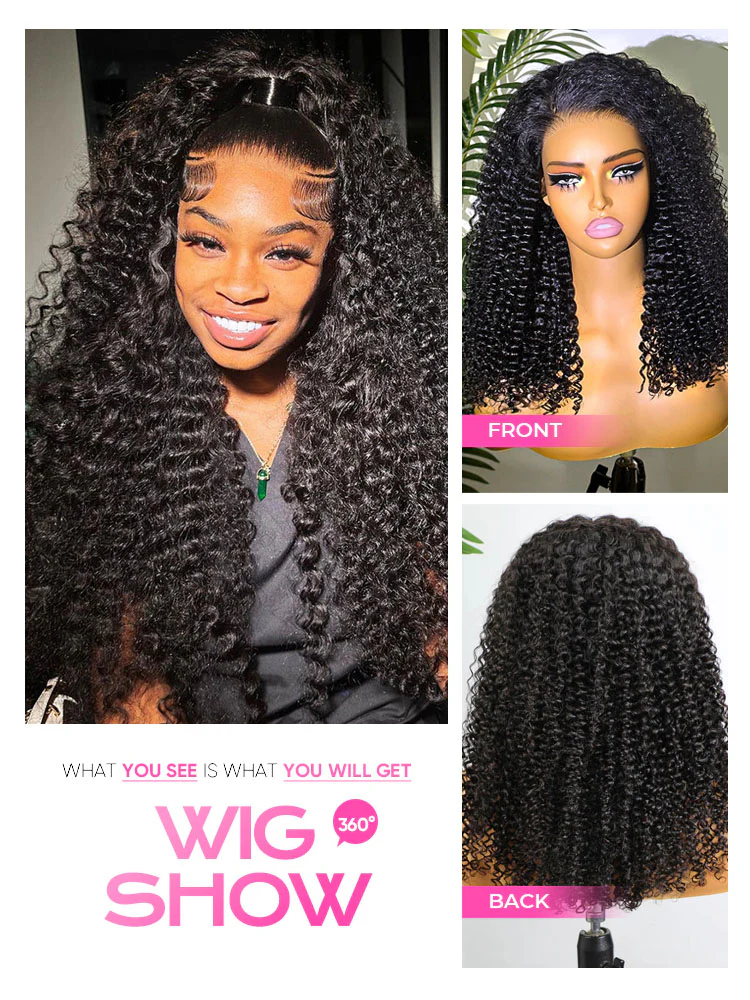 CurlyMe Pre-bleached Kinky Curly 7x5 Pre-cut HD Lace Wear Go Glueless Wig - Image 13