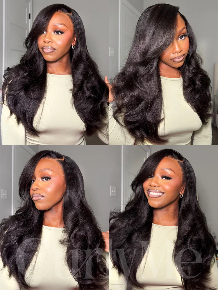 CurlyMe Pre-bleached Kinky Straight Hair Wear Go Glueless Wig 7x5 Pre-cut HD Lace Pre-plucked - Image 13