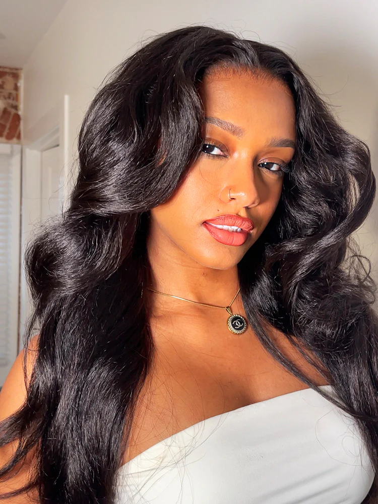 CurlyMe Pre-bleached Kinky Straight Hair Wear Go Glueless Wig 7x5 Pre-cut HD Lace Pre-plucked - Image 4