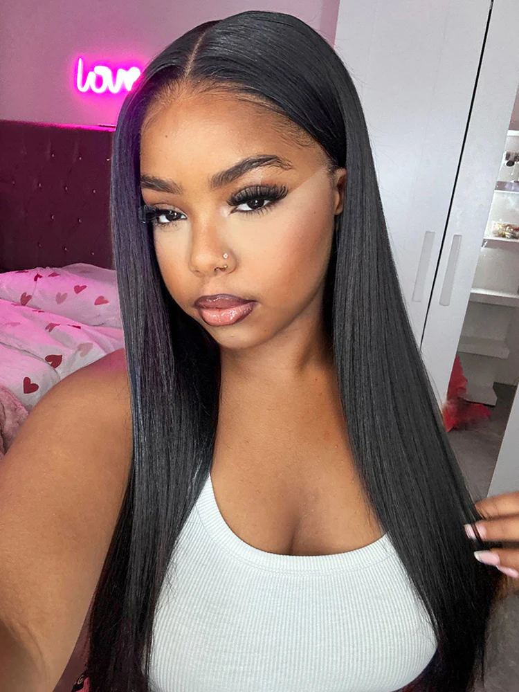 CurlyMe Pre-bleached Straight Hair Wear Go Glueless Wig 7x5 Pre-cut HD Lace Pre-plucked - Image 12