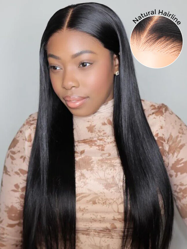 CurlyMe Pre-bleached Straight Hair Wear Go Glueless Wig Pre-cut HD Lace Pre-plucked - Image 4