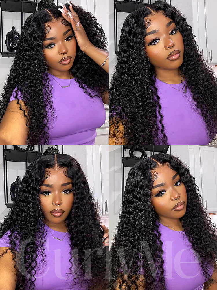 CurlyMe Pre-bleached Wear Go Glueless Wig 7x5 Pre-cut HD Lace Water Wave Human Hair - Image 10