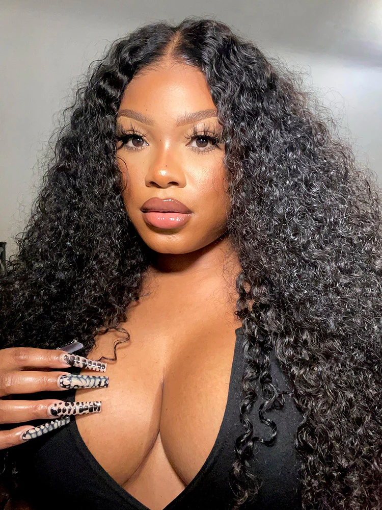 CurlyMe Pre-bleached Knots Wear Go Glueless Wig Pre-cut HD Lace Water Wave Human Hair - Image 11