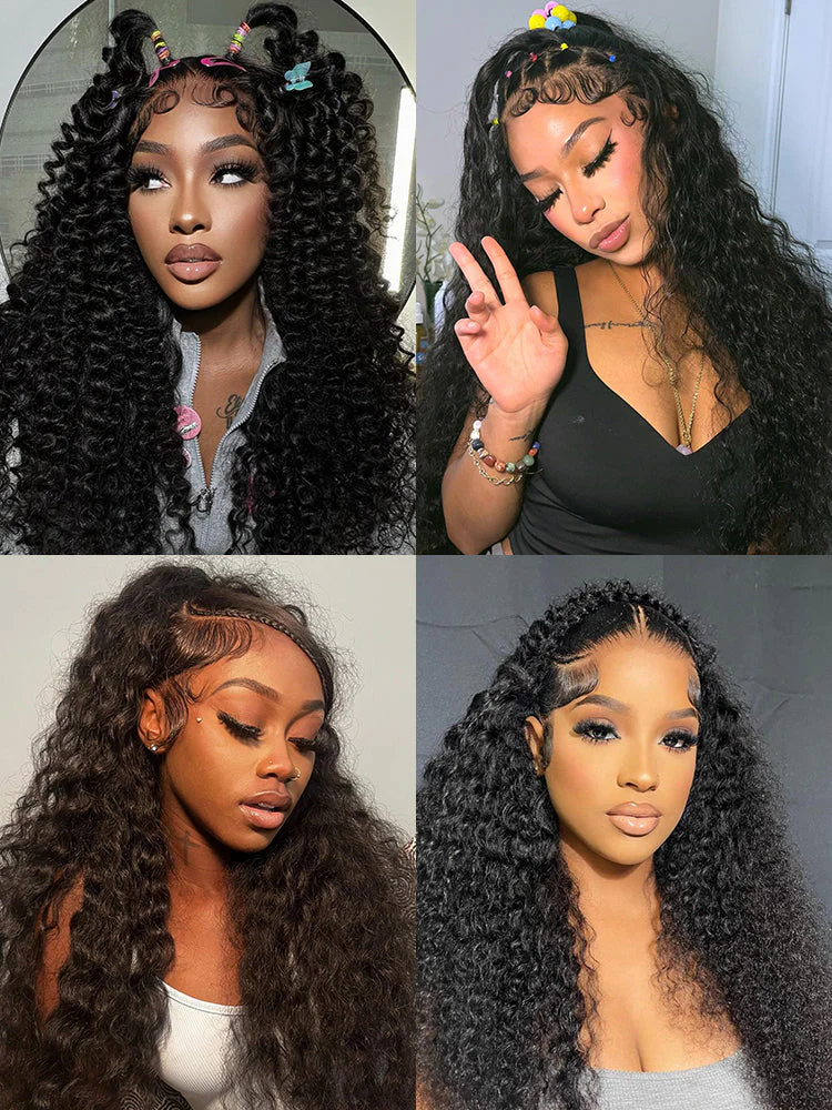 CurlyMe 360 Fit Pre-Cut Lace Wear Go Pre-Bleached Loose Deep Wave Human Hair Pre-Plucked Wig - Image 11