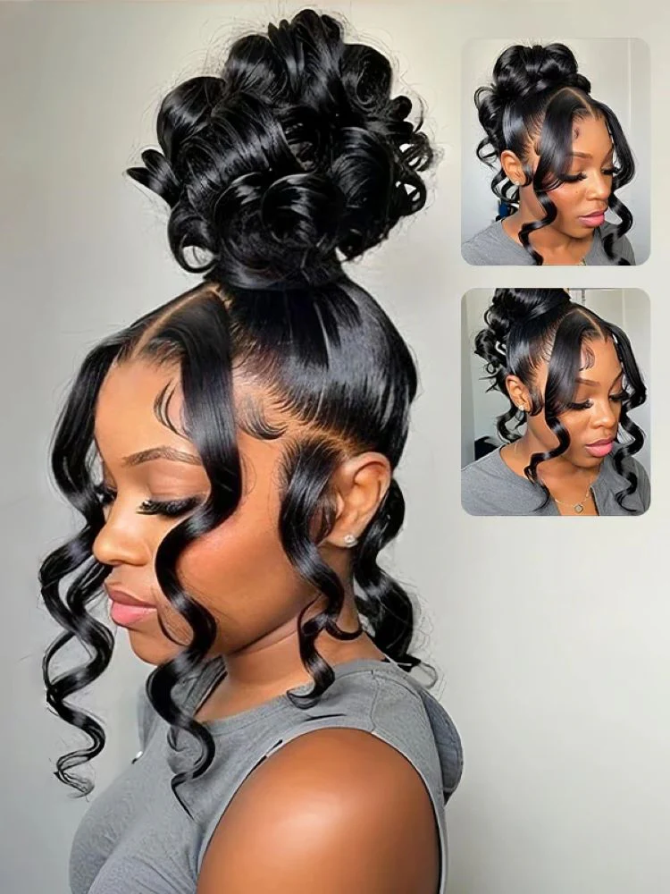 CurlyMe 360 Fit Pre-Cut Lace Wear Go Pre-Bleached Loose Deep Wave Human Hair Pre-Plucked Wig - Image 5
