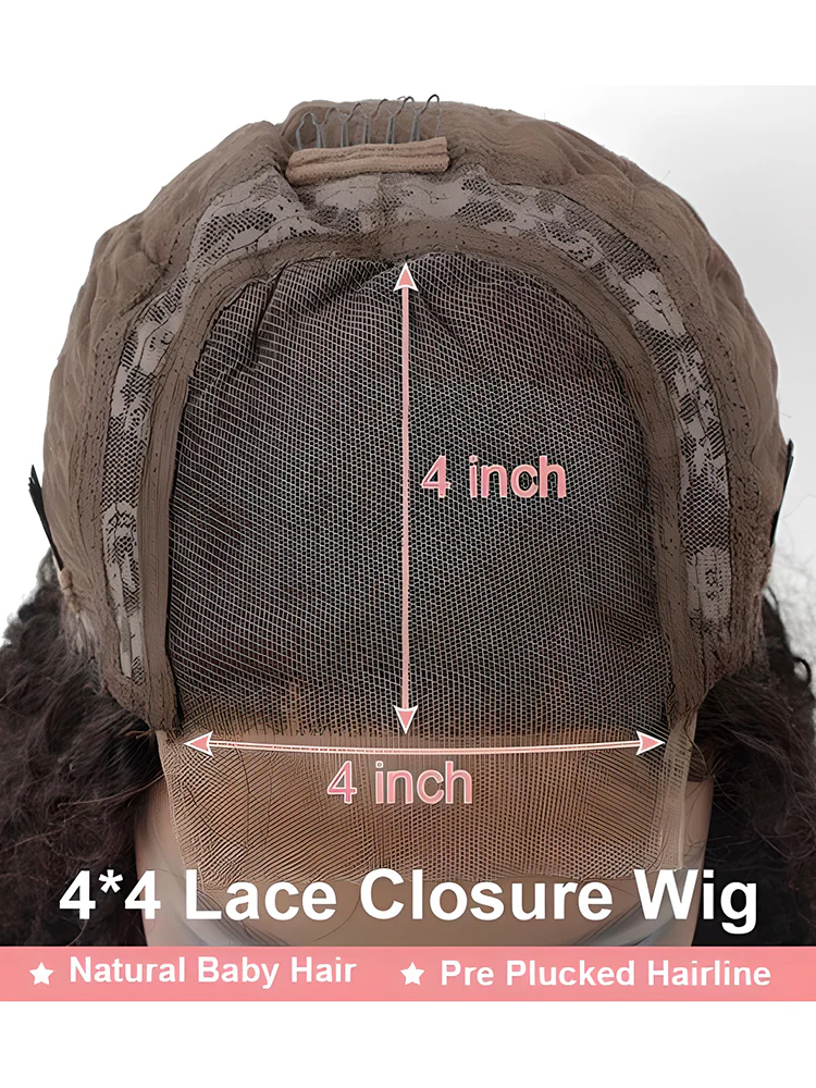 CurlyMe Hair Bob Wigs 4x4 Lace Closure Body Wave Human Hair Wig With Baby Hair - Image 7