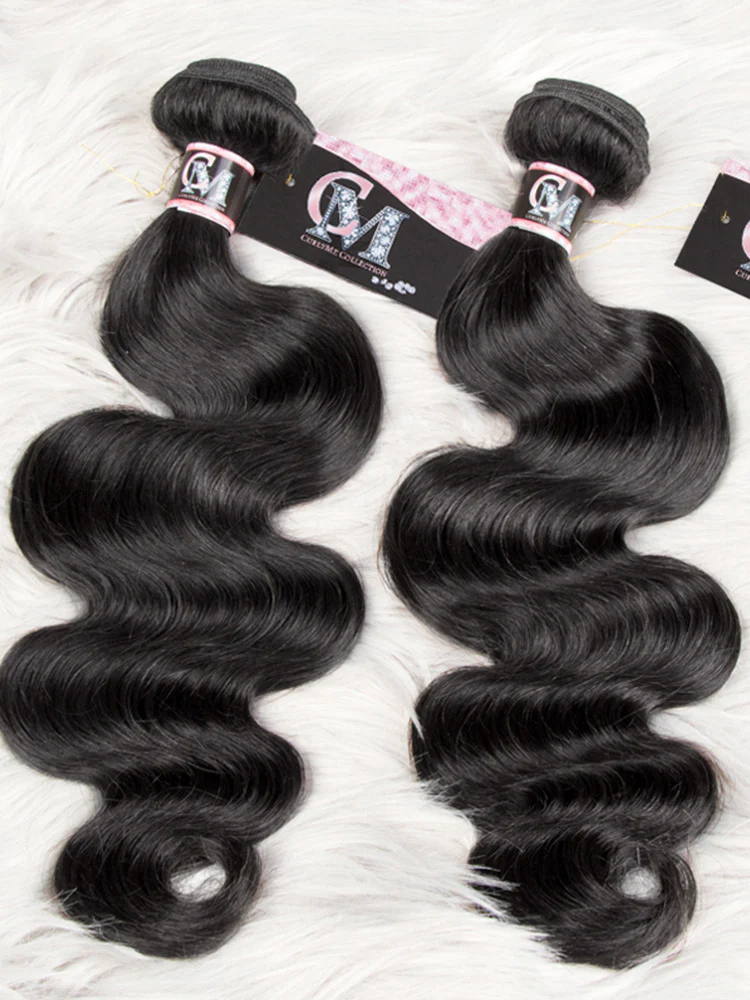 CurlyMe Body Wave Virgin Human Hair 3 Bundles With 13x4 Frontal Natural Black - Image 6