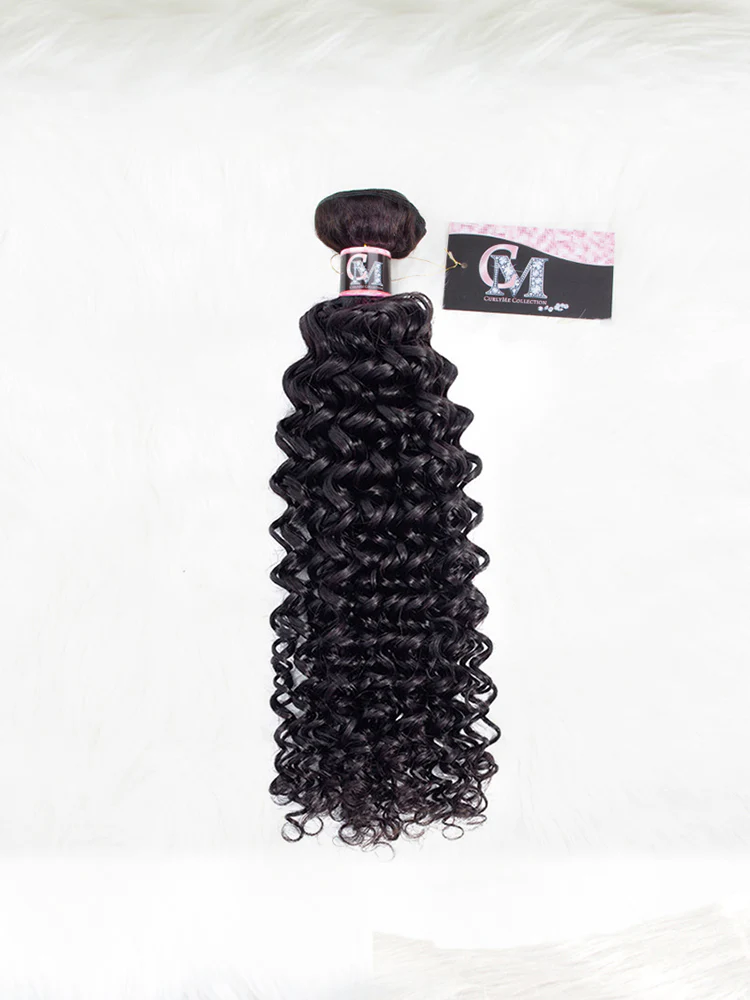 CurlyMe Water Wave Virgin Human Hair 3 Bundles With 13x4 Frontal Natural Black - Image 7
