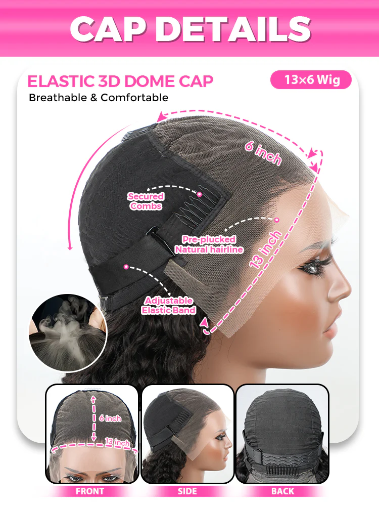 CurlyMe Natural Wave Hair 13x6 Lace Front Wigs Pre Plucked Wavy Hair - Image 8