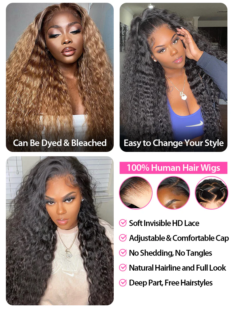 CurlyMe Natural Wave Hair 13x6 Lace Front Wigs Pre Plucked Wavy Hair - Image 10